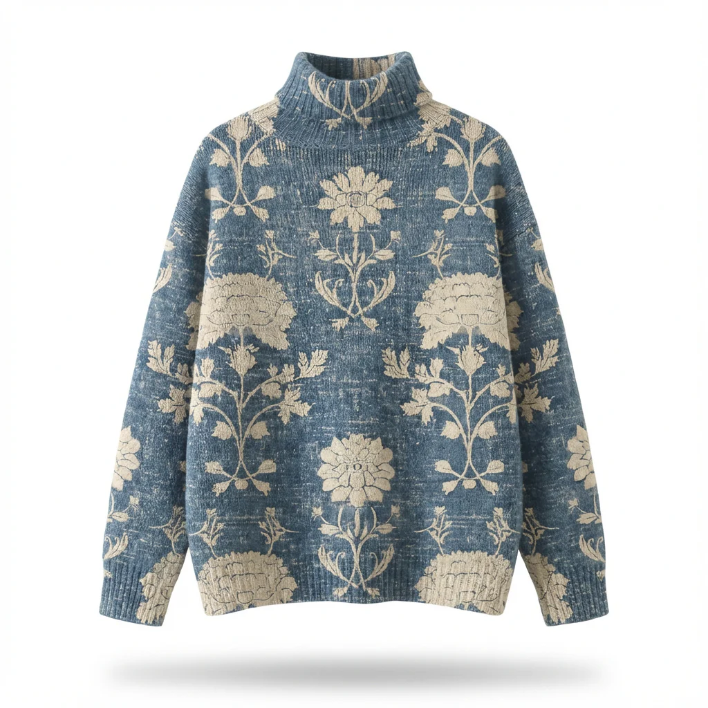 Colorful Print Crew Neck Sweater