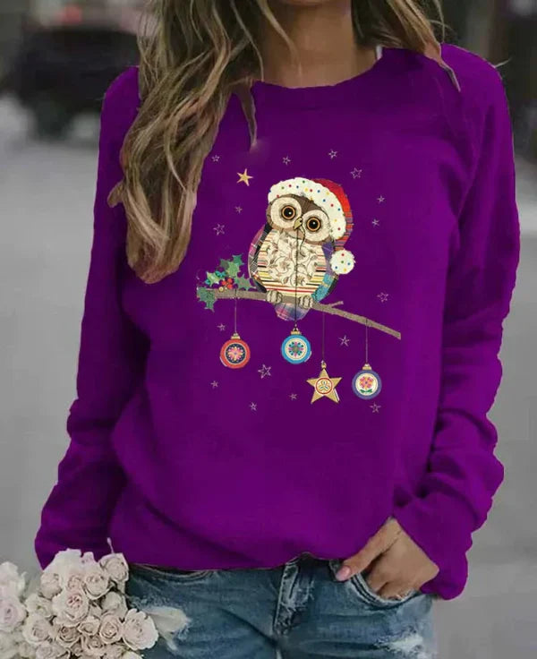 Comfy Women's Christmas Owl Sweatshirt