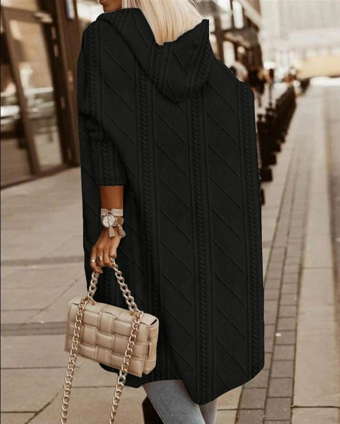 Cozy Oversized Cable Knit Women's Cardigan