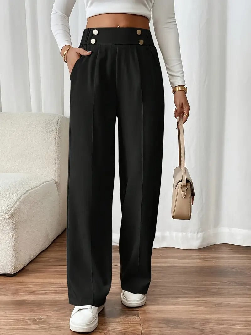 Women's Slim Fit High Waist Black Pants