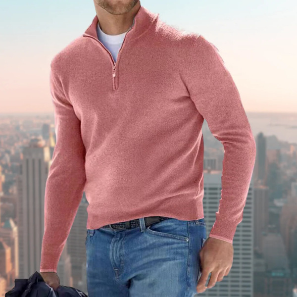 Comfortable Quarter Zip Men's Pullover Sweatshirt