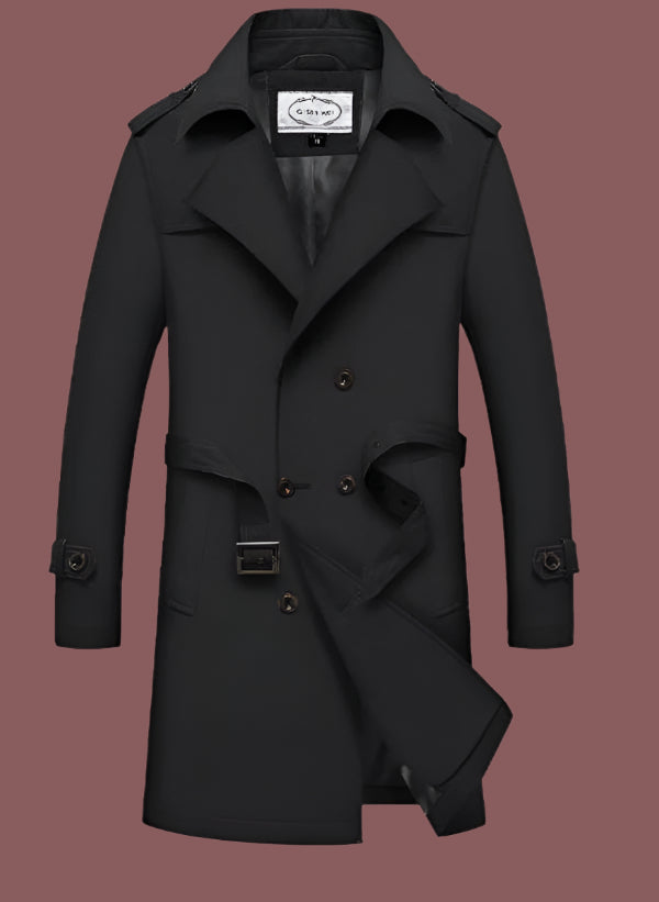 Slim Fit Men's Double Breasted Trench Coat