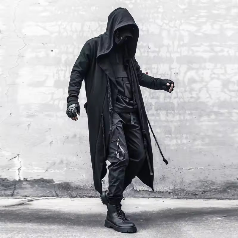 Large Men's Gothic Hooded Coat Oversized Fit - Nocini