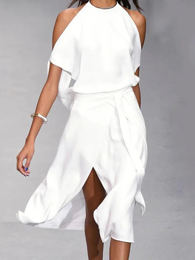 Elegant Backless Mid Length Dress