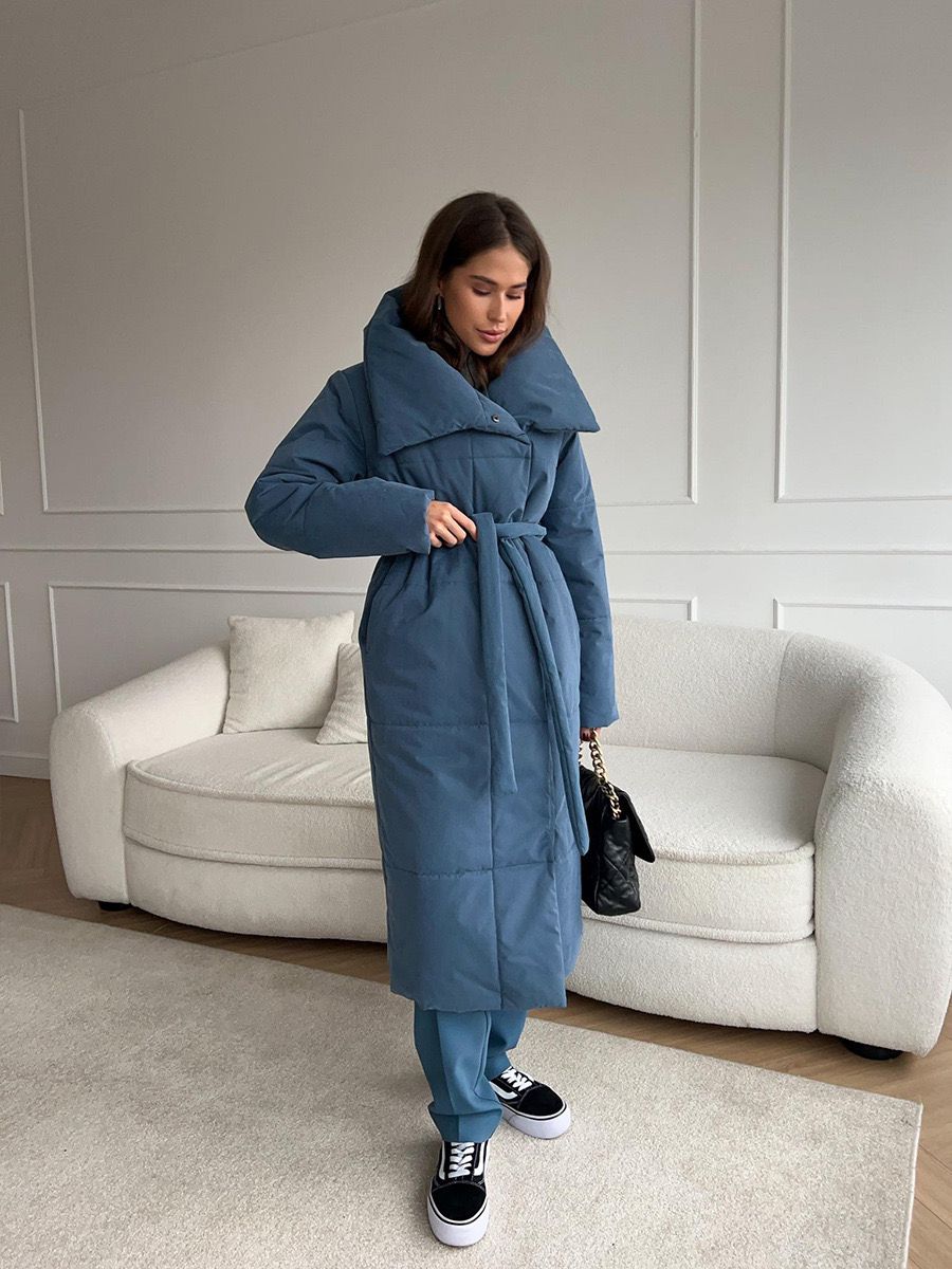 Warm Women's Parka Coat with Adjustable Waist Belt