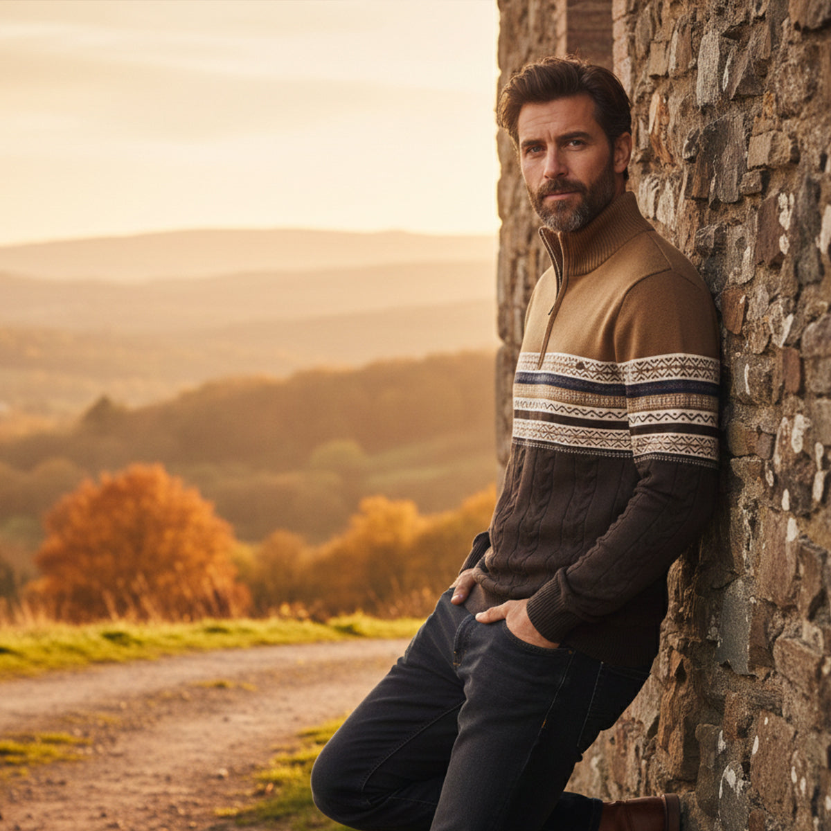 Classic Fair Isle Knit Men's Sweater