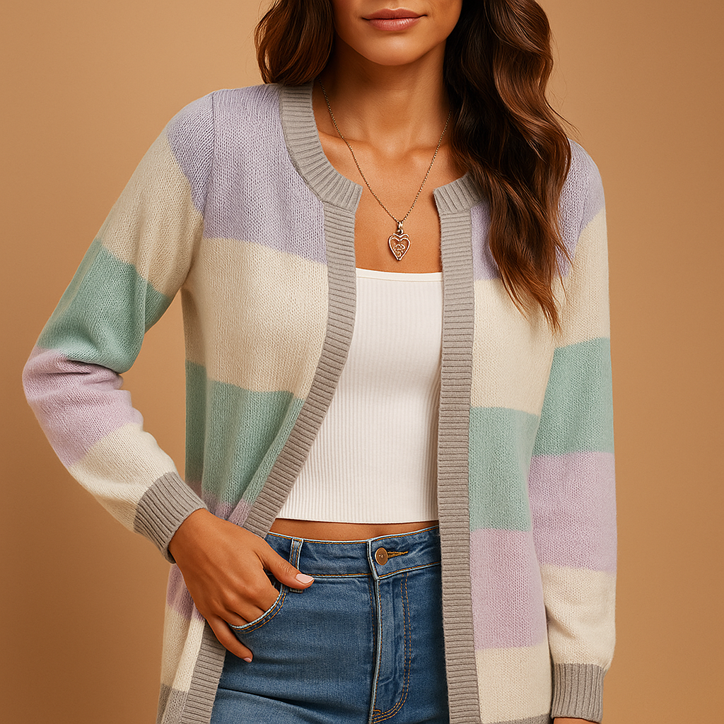 Long open cardigan for women with timeless design and smooth fit, perfect for layering at work, casual wear, or cozy evenings at home.