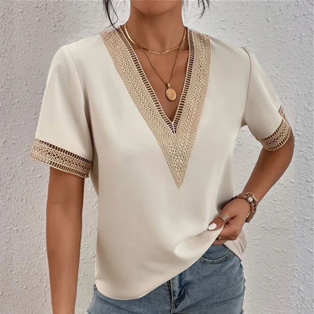 Luxury Women's T-Shirt - Tanja-light yellow-S-Nora Luxe