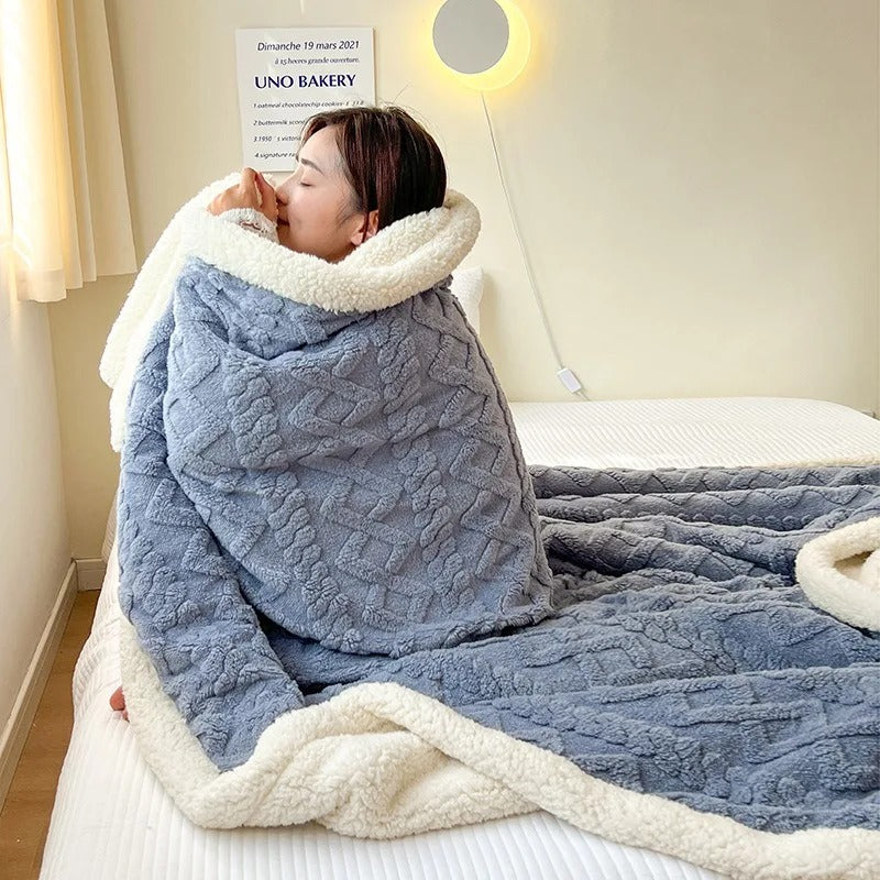 Soft Plush Wool Blanket for Cold Winter Nights
