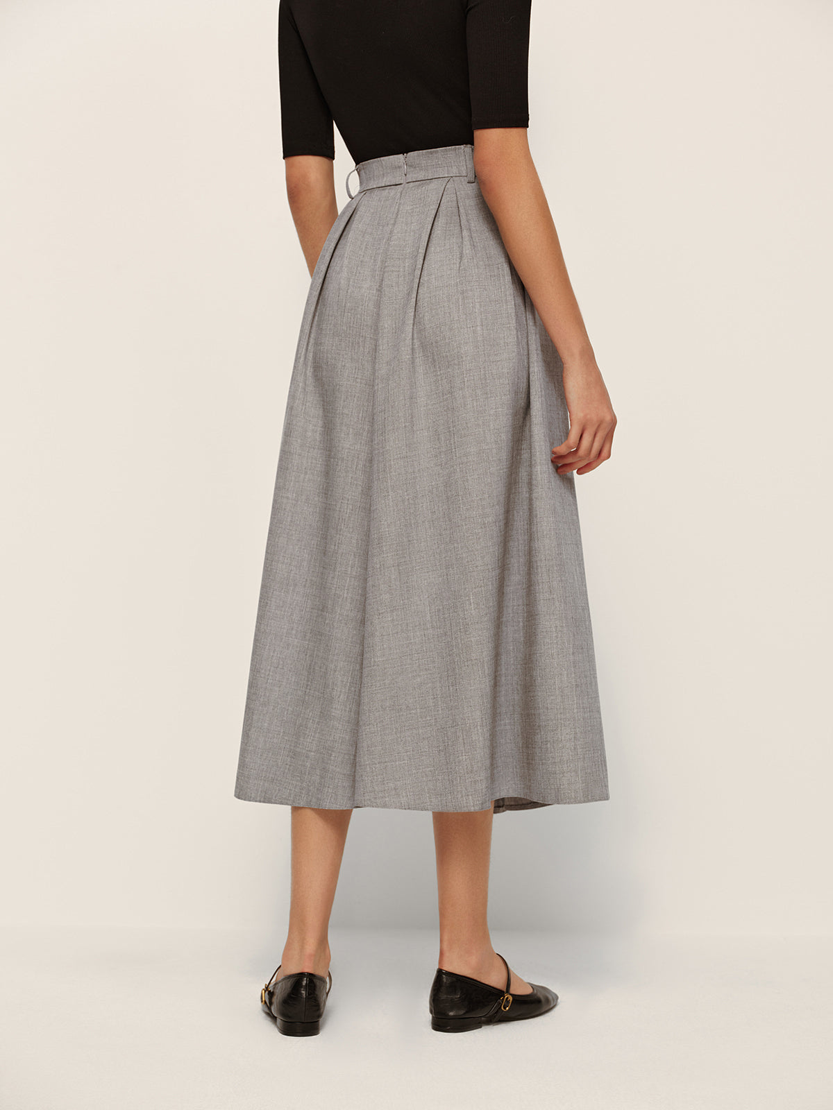 High Waisted Plaid Flared Skirt