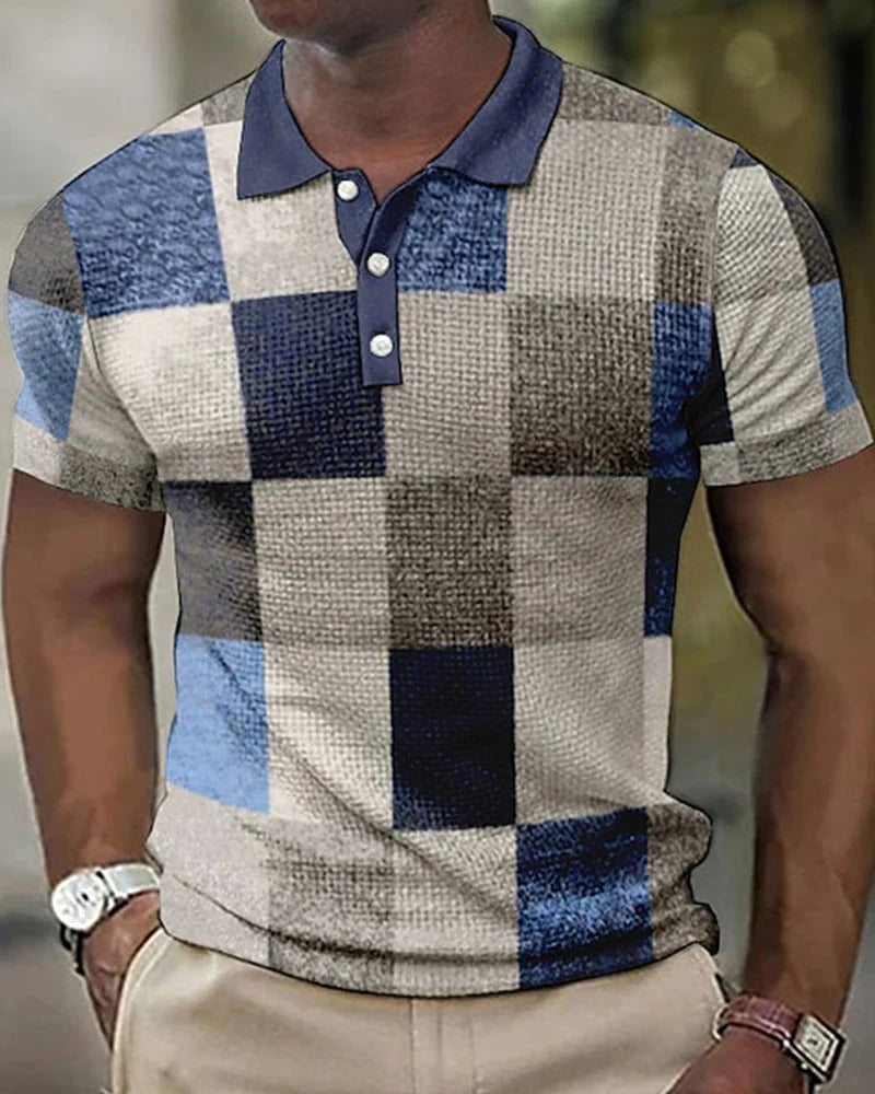 Classic Plaid Polo Shirt - Casual Fit Comfortable Wear