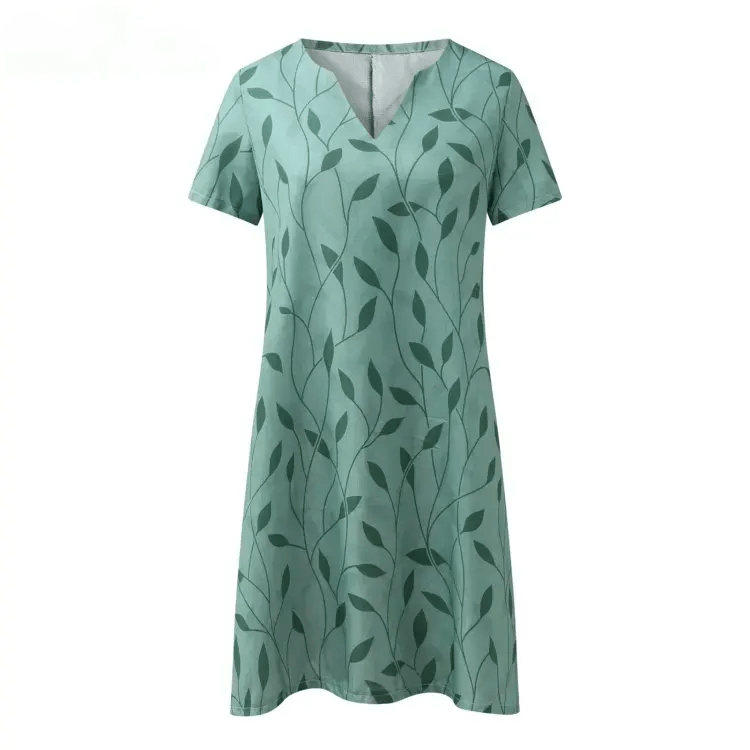 Colorful V-Neck Printed Summer Dress