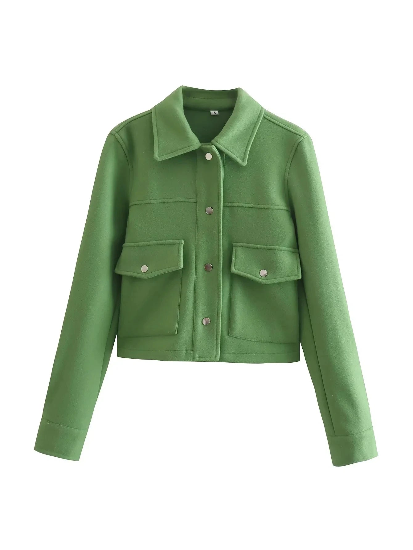 Women's Short Tailored Jacket with Button Front