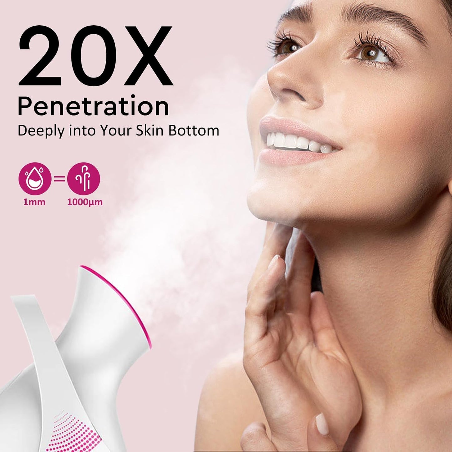 Nano Ionic Facial Steamer – Deep Cleanse & Hydrate Your Skin!-Pink-Nora Luxe