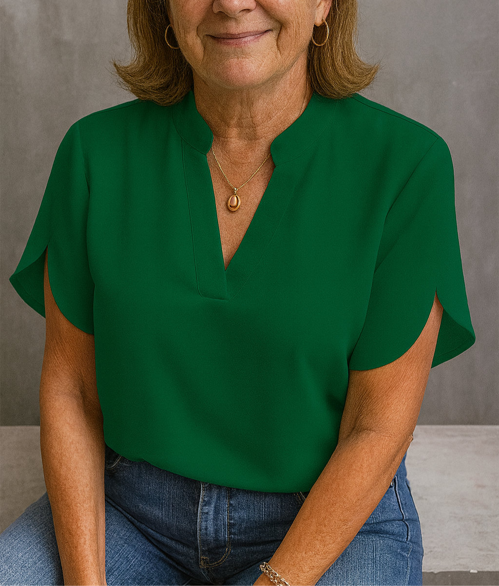 Breathable Relaxed Fit V-Neck Top