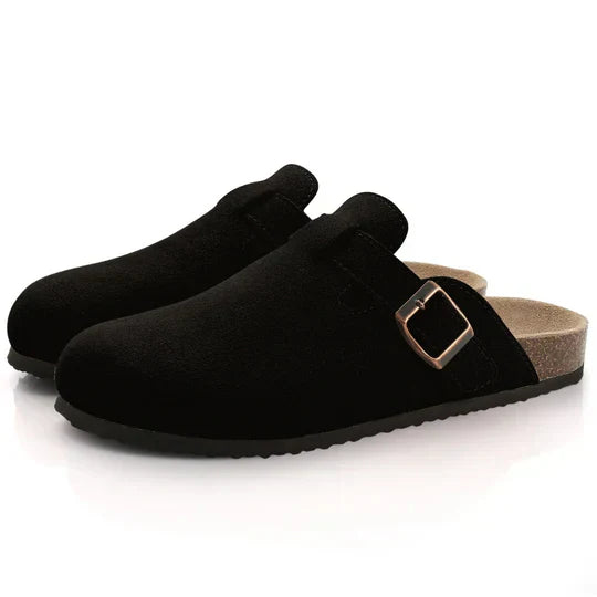 Soft Leather Foam Mule Slippers
