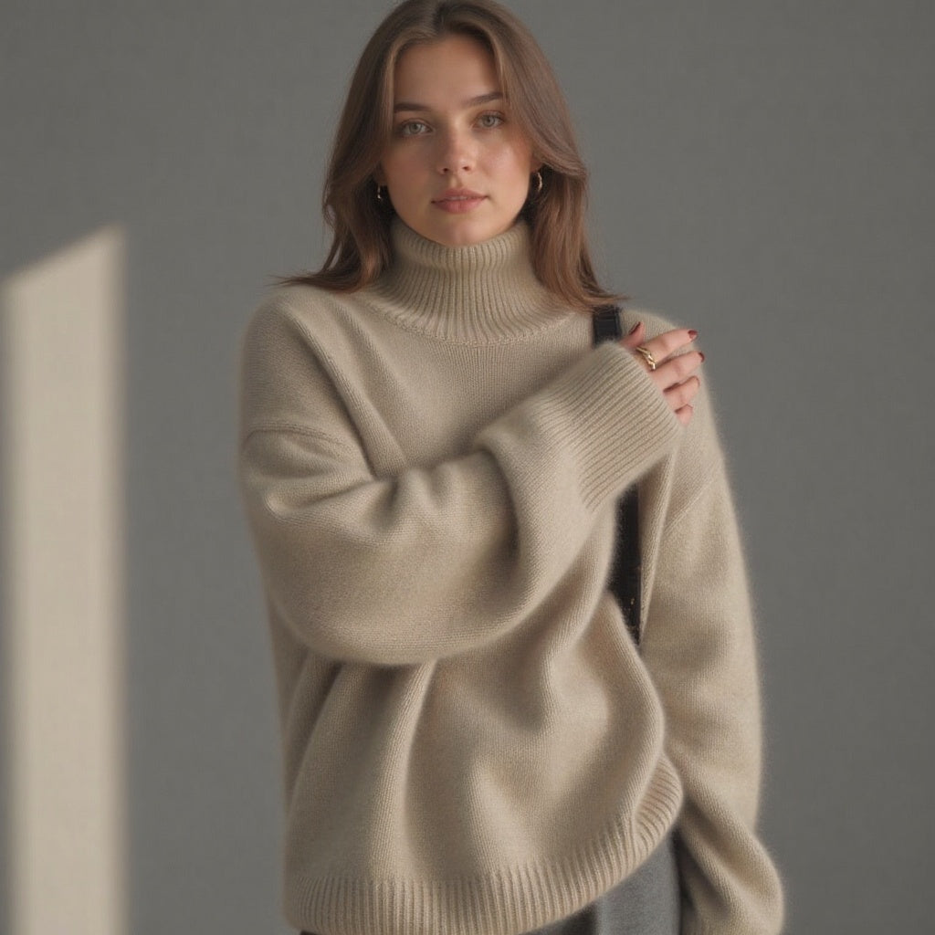 Women's Crew Neck Long Sleeve Ribbed Sweater