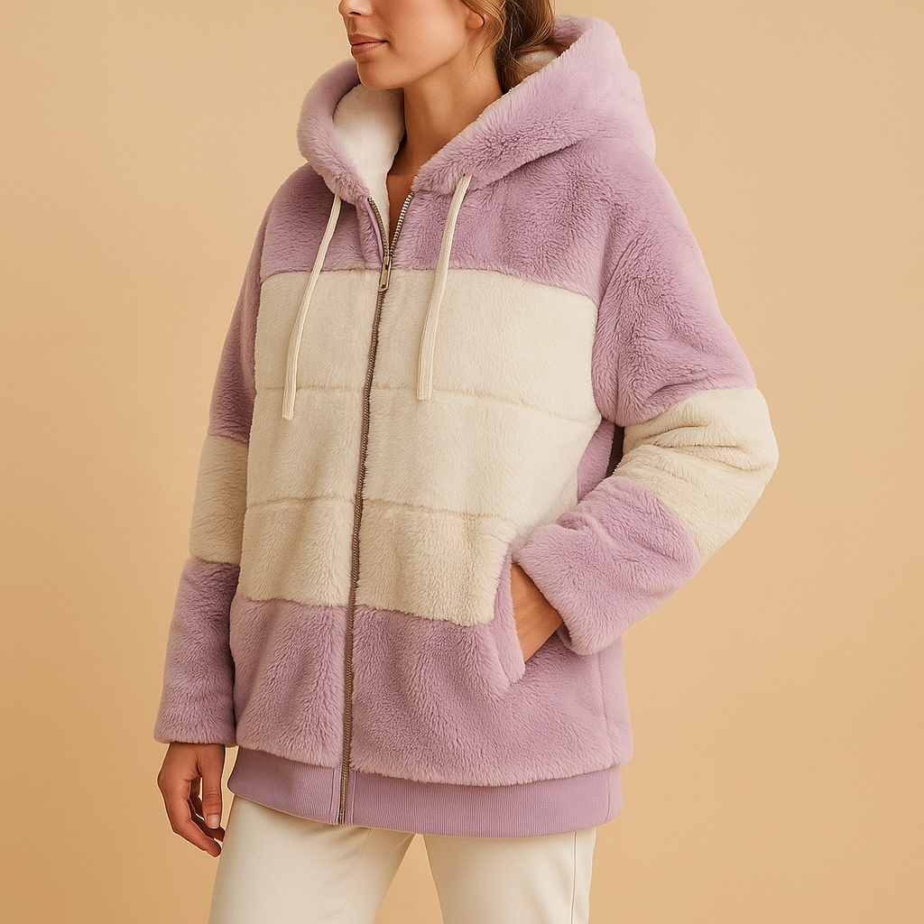 Women’s oversized vintage knitted jacket with loose fit, side pockets, and cozy texture. Ideal for casual outfits, winter comfort, or as a gift.