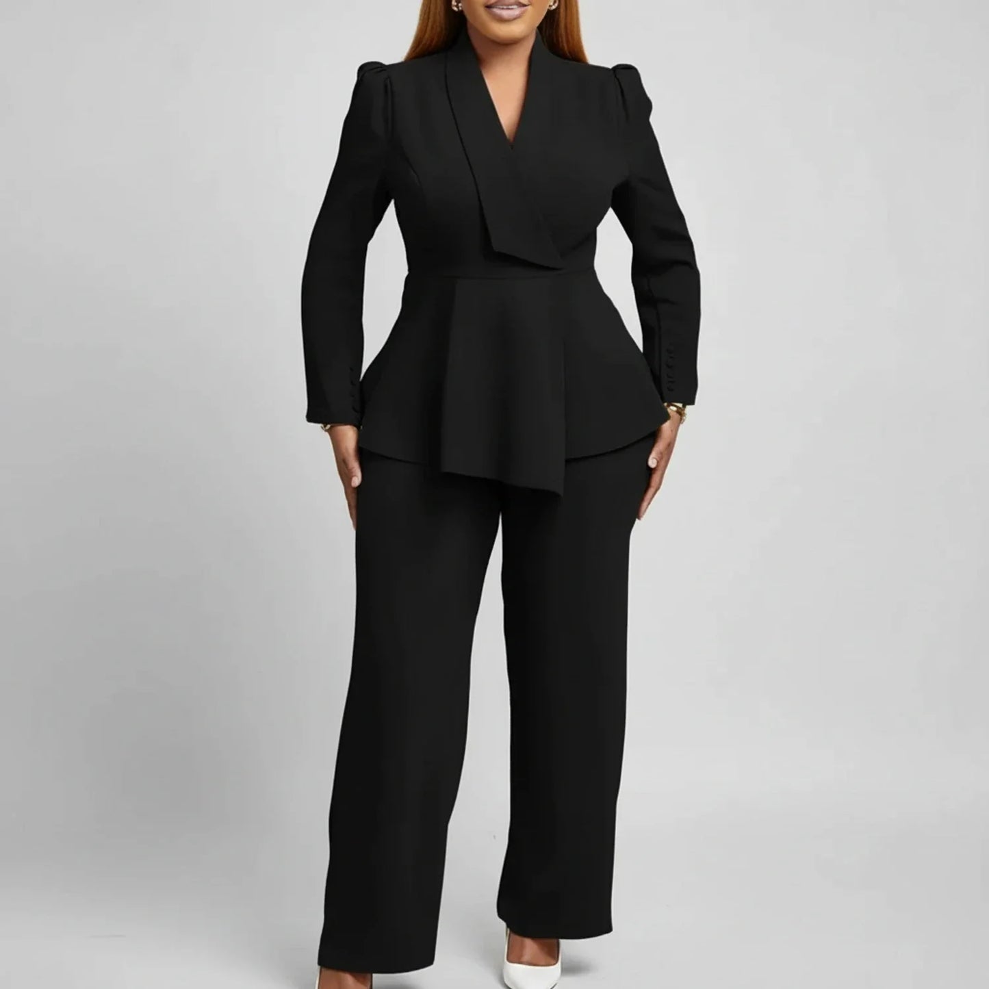 Flared Hem Women's Suit Top