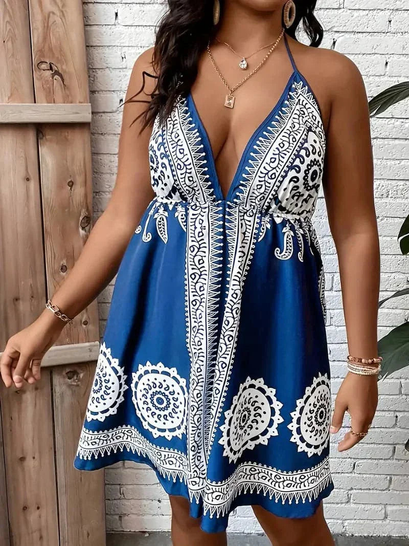 Bohemian Short V Neck Summer Dress