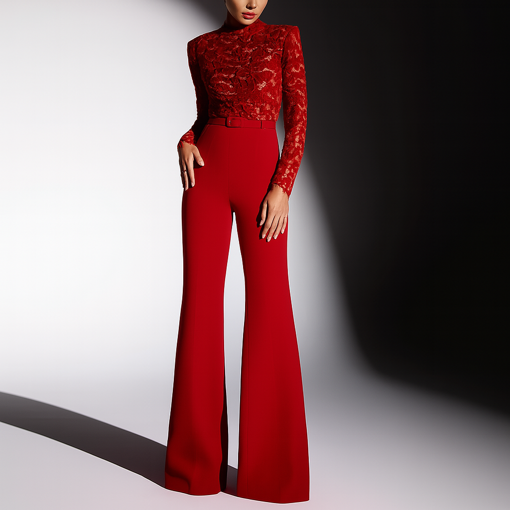 Beautiful Embroidered Lace Ladies Jumpsuit - Olytrend