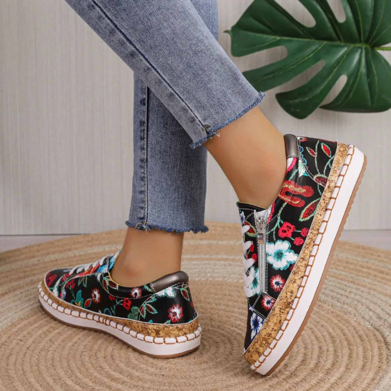 Beautiful Blossom Tie Ankle Shoes for Women