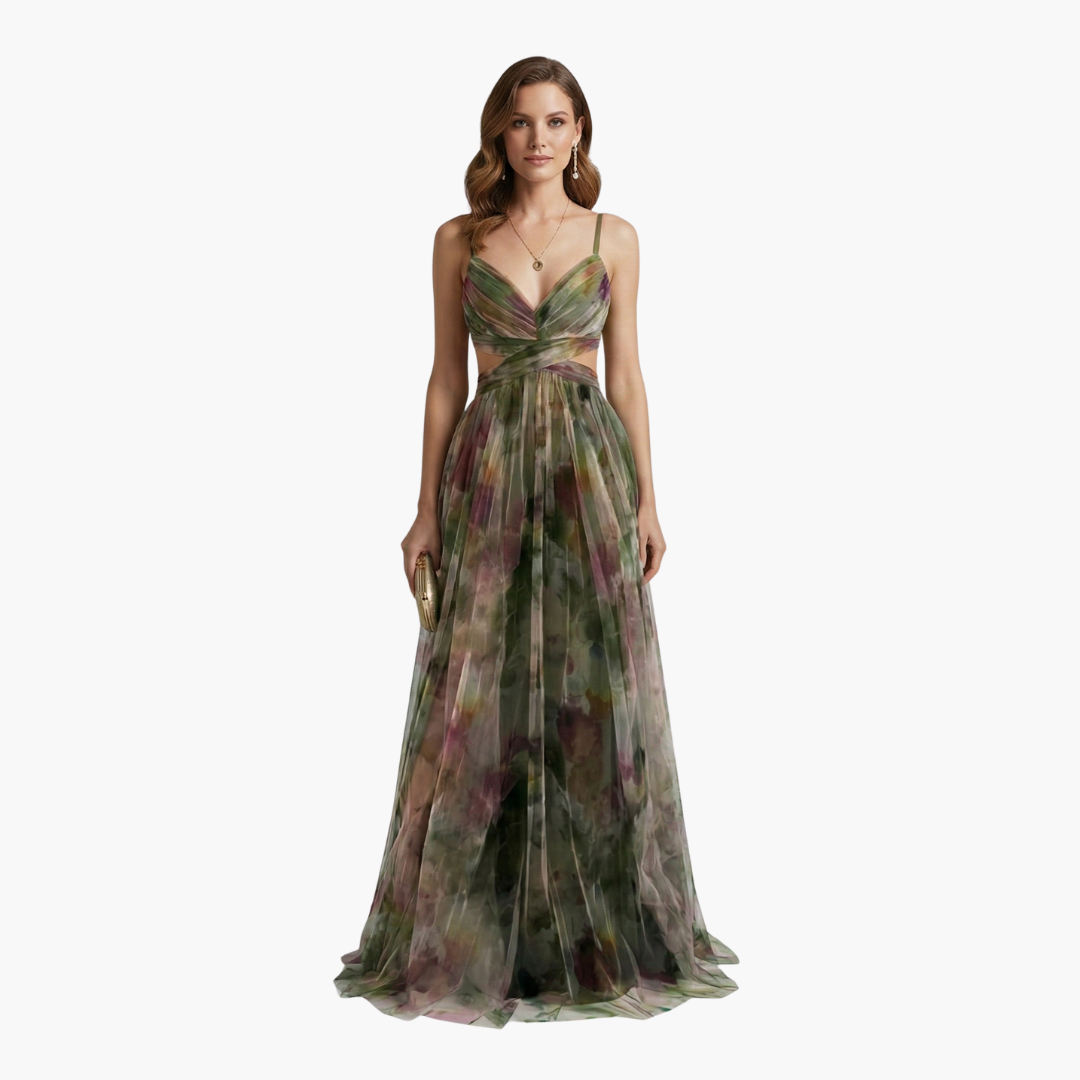 Beautiful Long Dress for Ladies with Flower Print