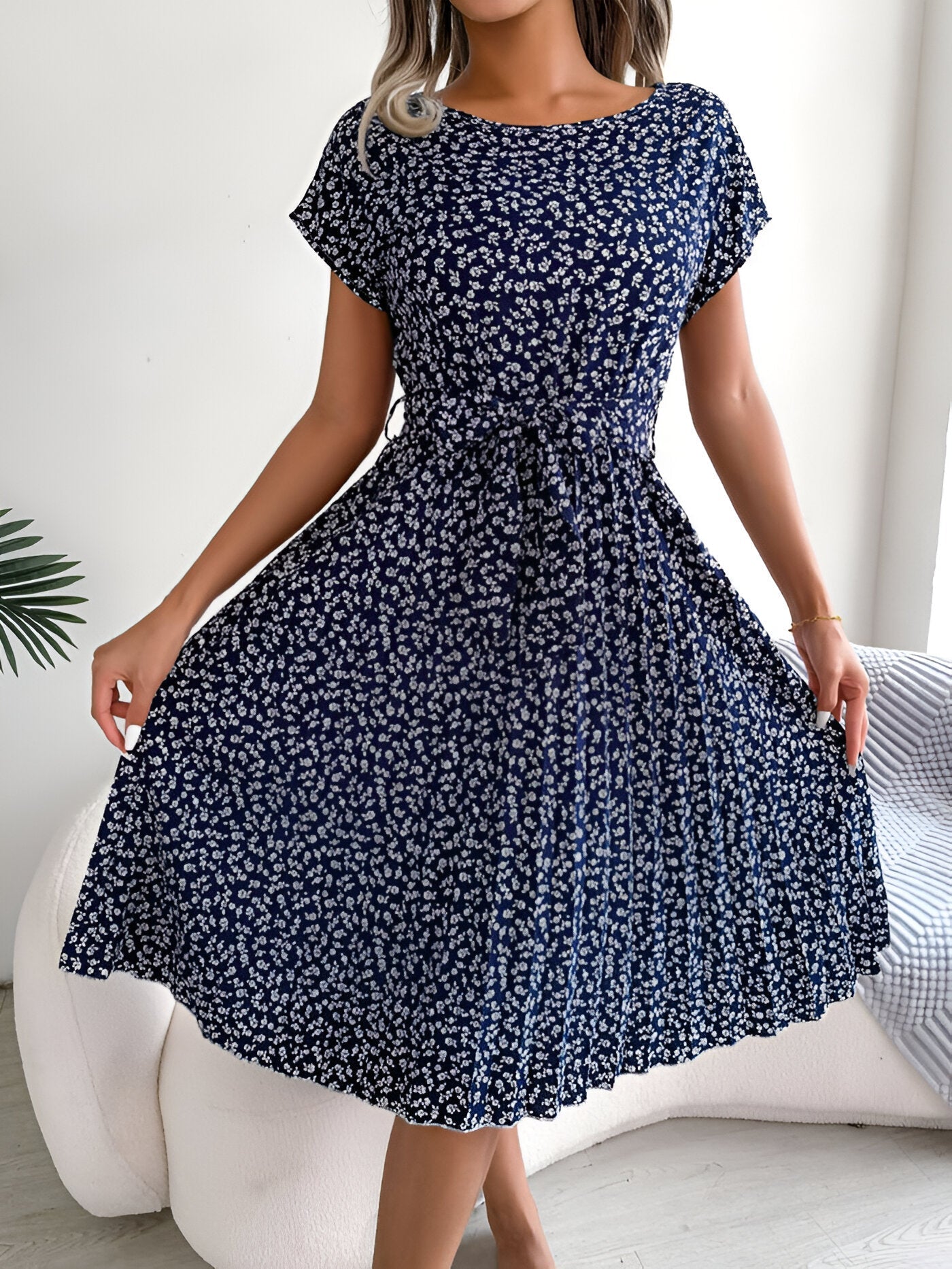Beautiful Floral Ruffle Woman Dress