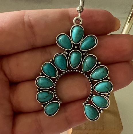 Blue Stone Drop Earrings