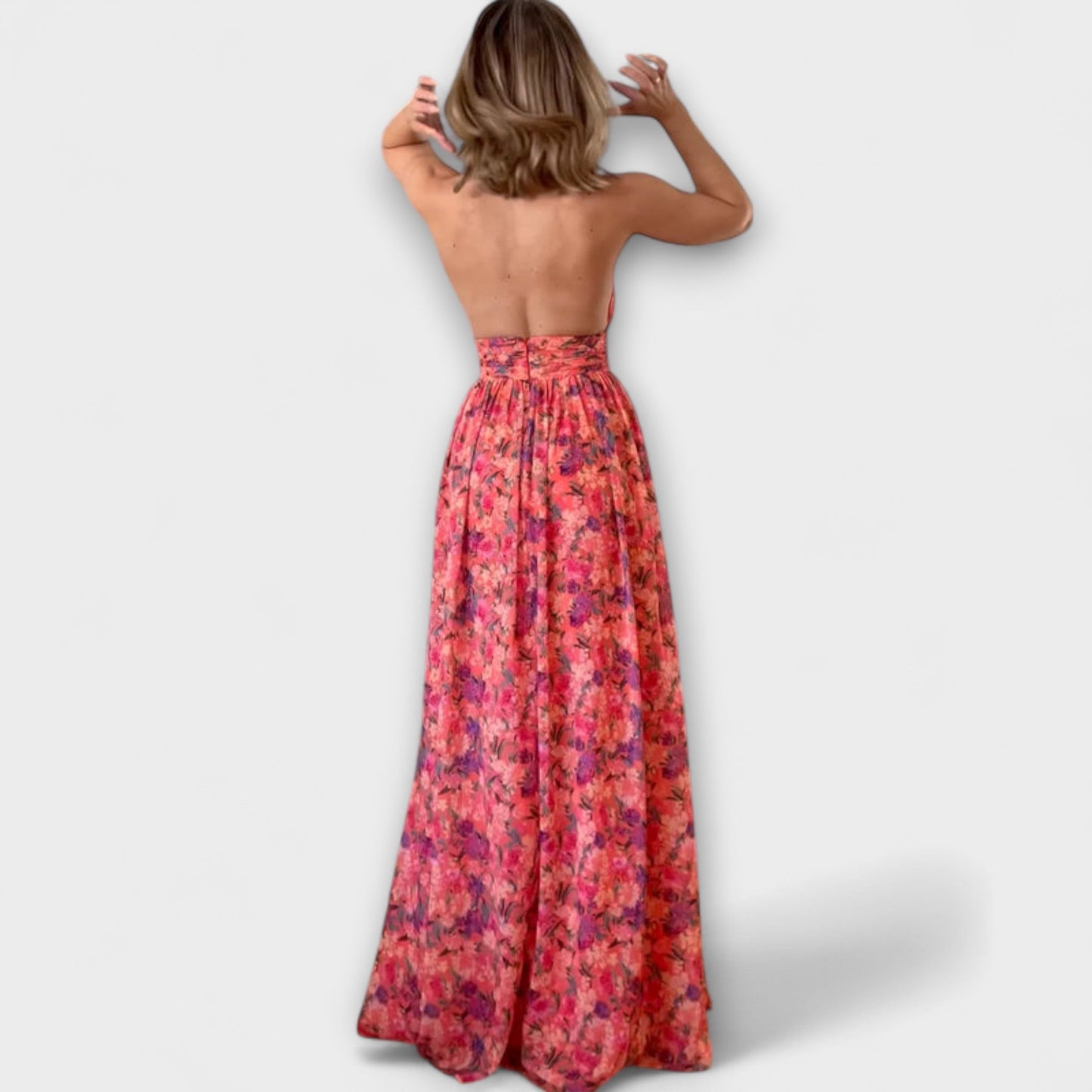 Beautiful Floral Strapless Maxi Dress for Women