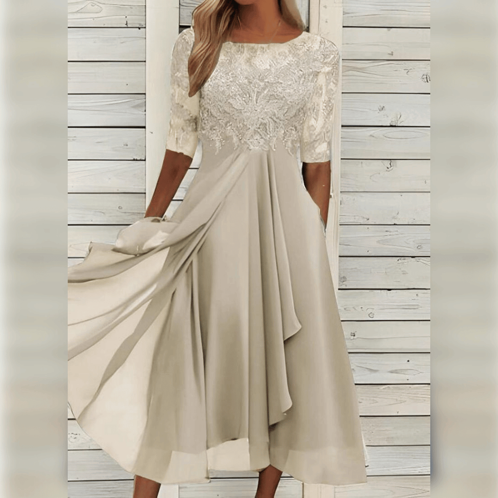 Stylish and Comfortable Dress - Lilac-Beige-XS-Nora Luxe