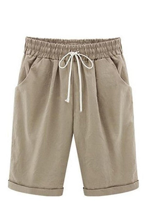 Comfortable Women's Shorts with Elastic Waist and Pockets - Nocini