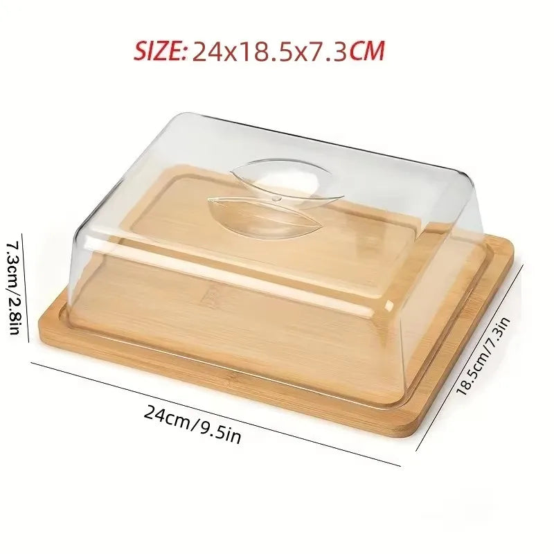Rectangular Butter Dish with Bamboo Lid - FreshSeal-Nora Luxe