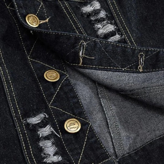 Classic Blue Jeans Vest For Guys