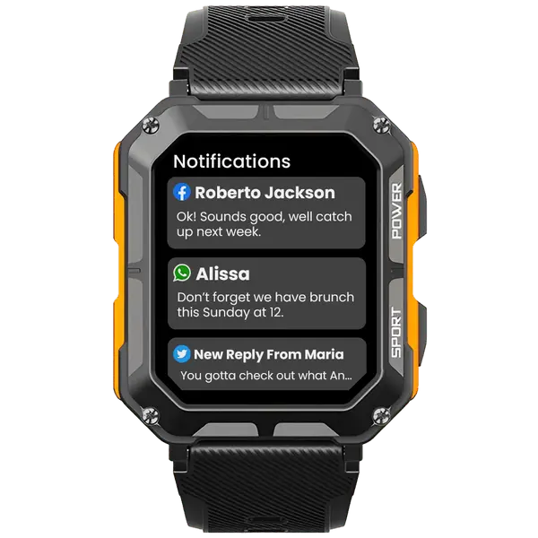 Robust Smartwatch with Heart Rate Monitor & Step Counter - EnduranceX-Black-Nora Luxe