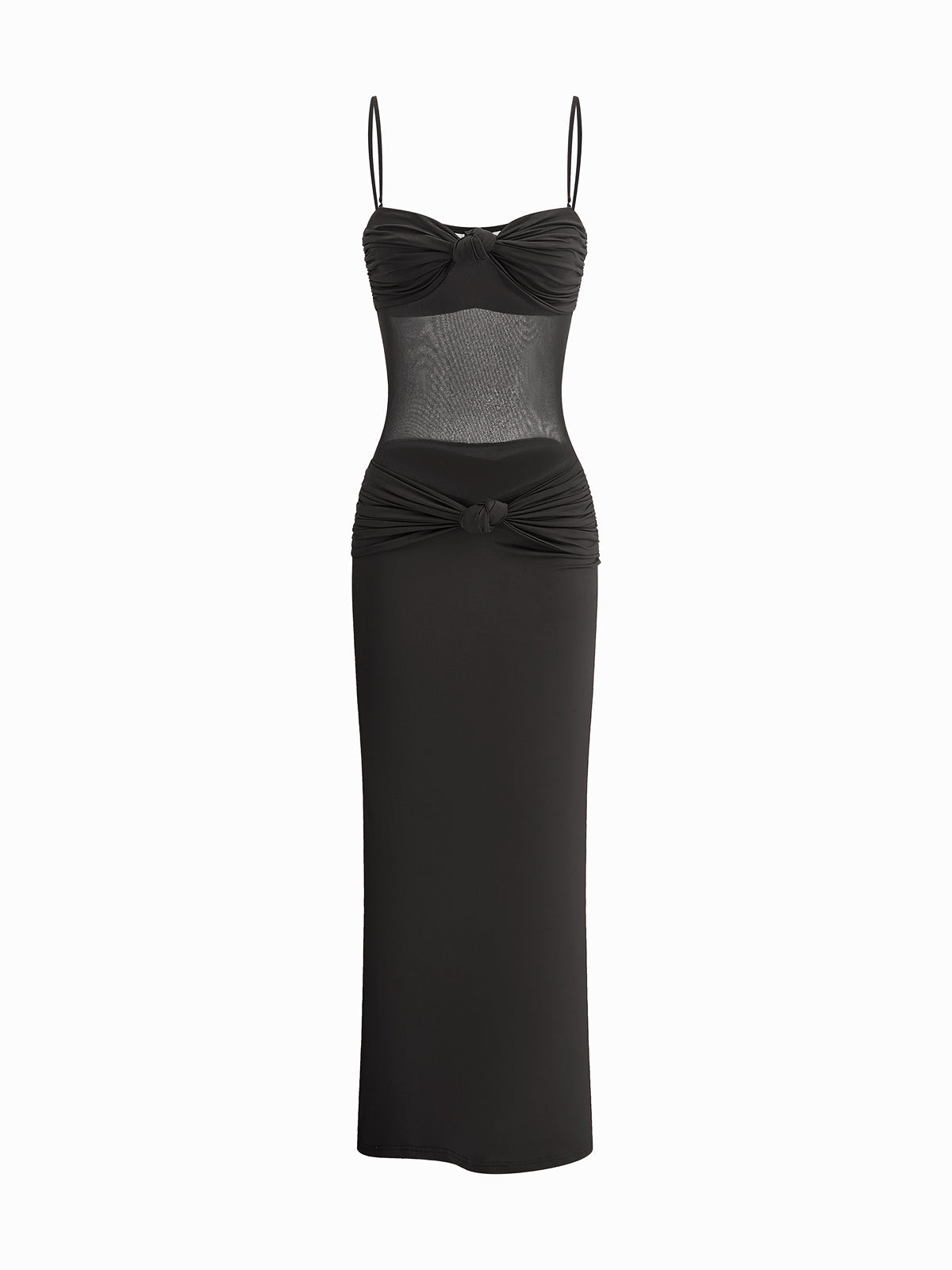 Textured Fit Lace Trim Tie Waist Dress