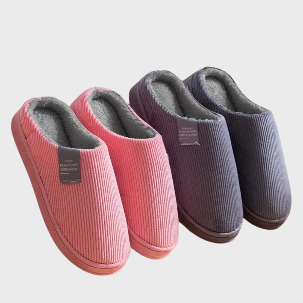 Sally - Warm Corduroy Lined Slippers-Pink-7-Nora Luxe