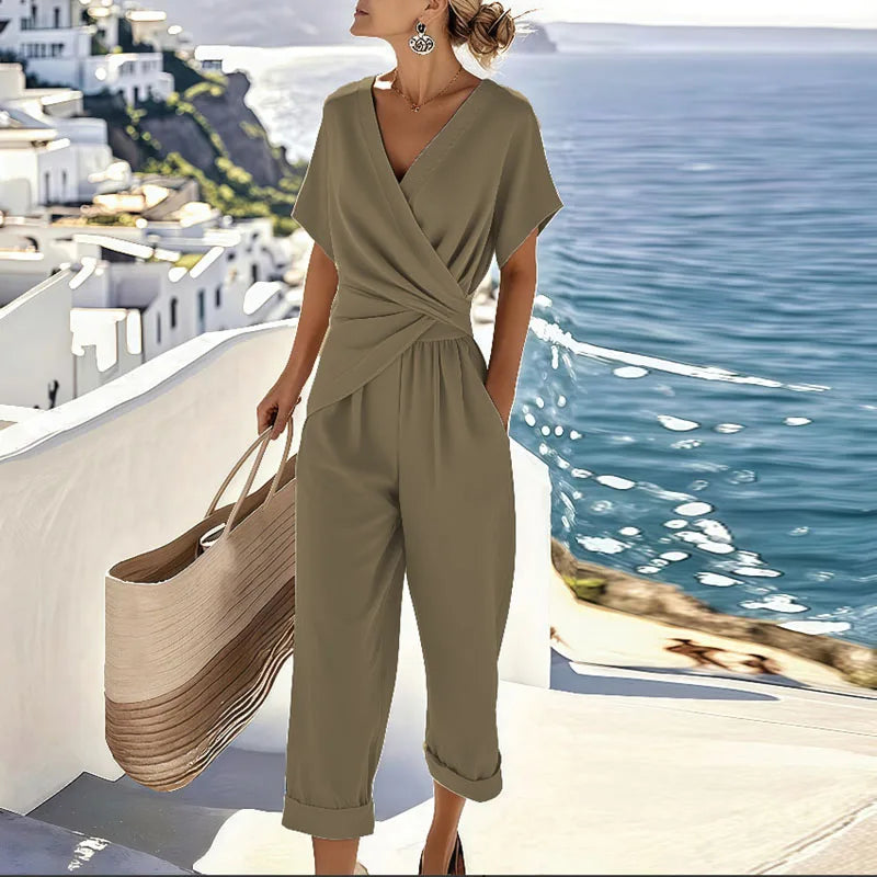 Image of Sienna | Women's Wrap Top Two-Piece Set