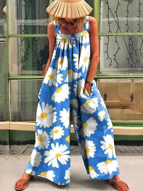 Summer Floral Strapless Jumpsuit - Pexav