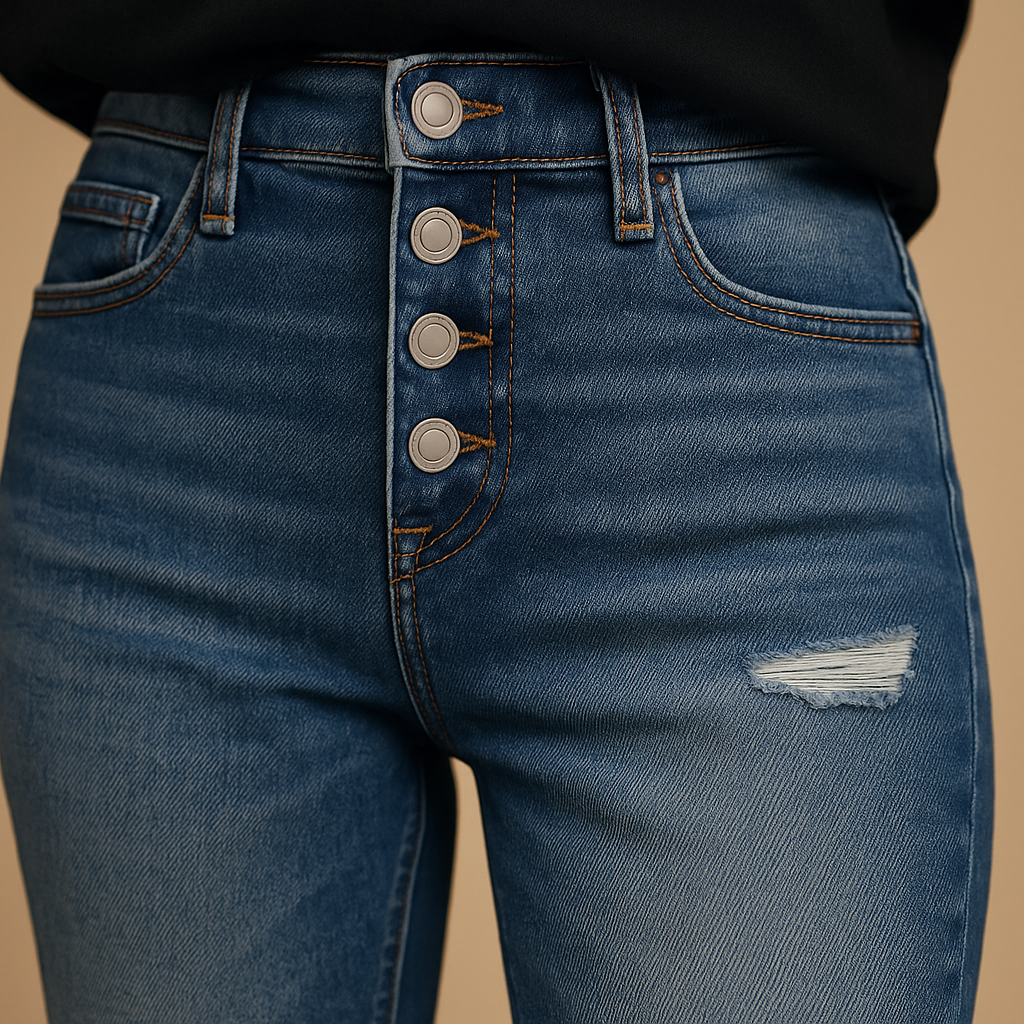 Women’s slim fit ripped jeans with a flattering cut and trendy distressed details. Perfect for daily wear or a stylish evening look.
