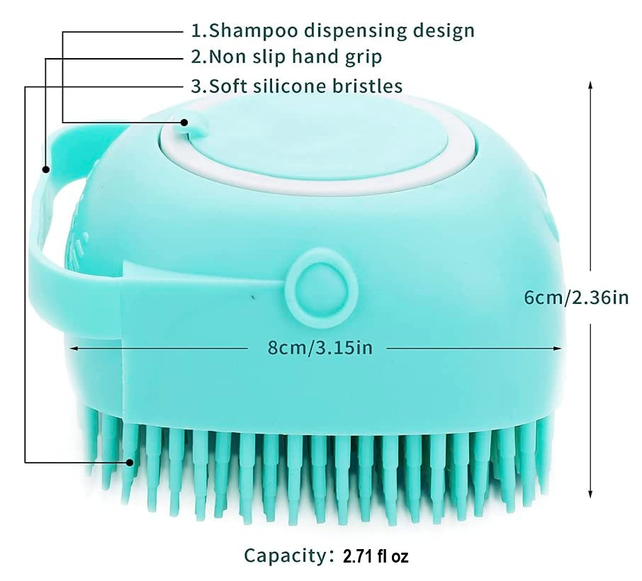 Soft Brush for Bathing & Grooming Pets-Blue-Nora Luxe