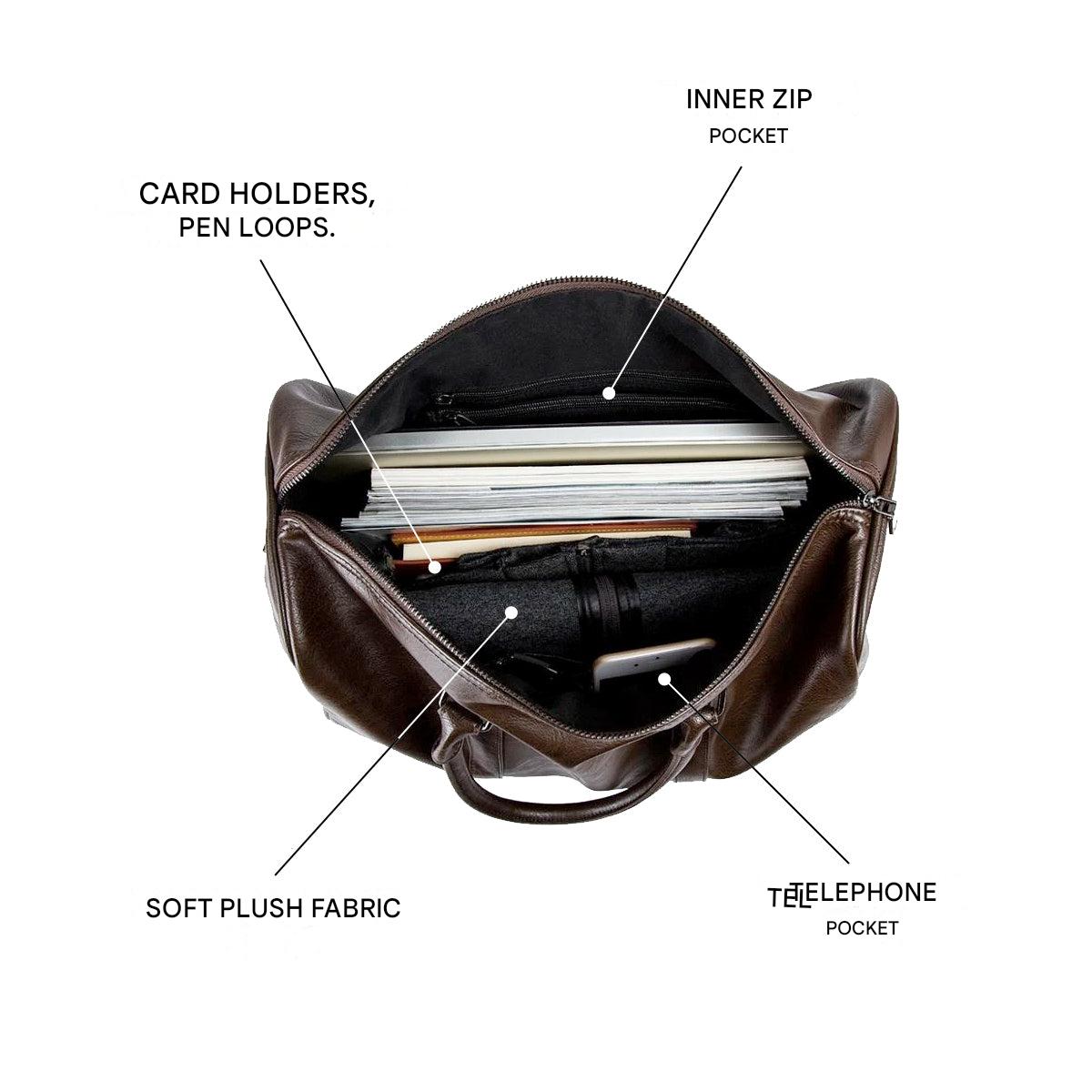 Spacious Genuine Leather Duffel Bag