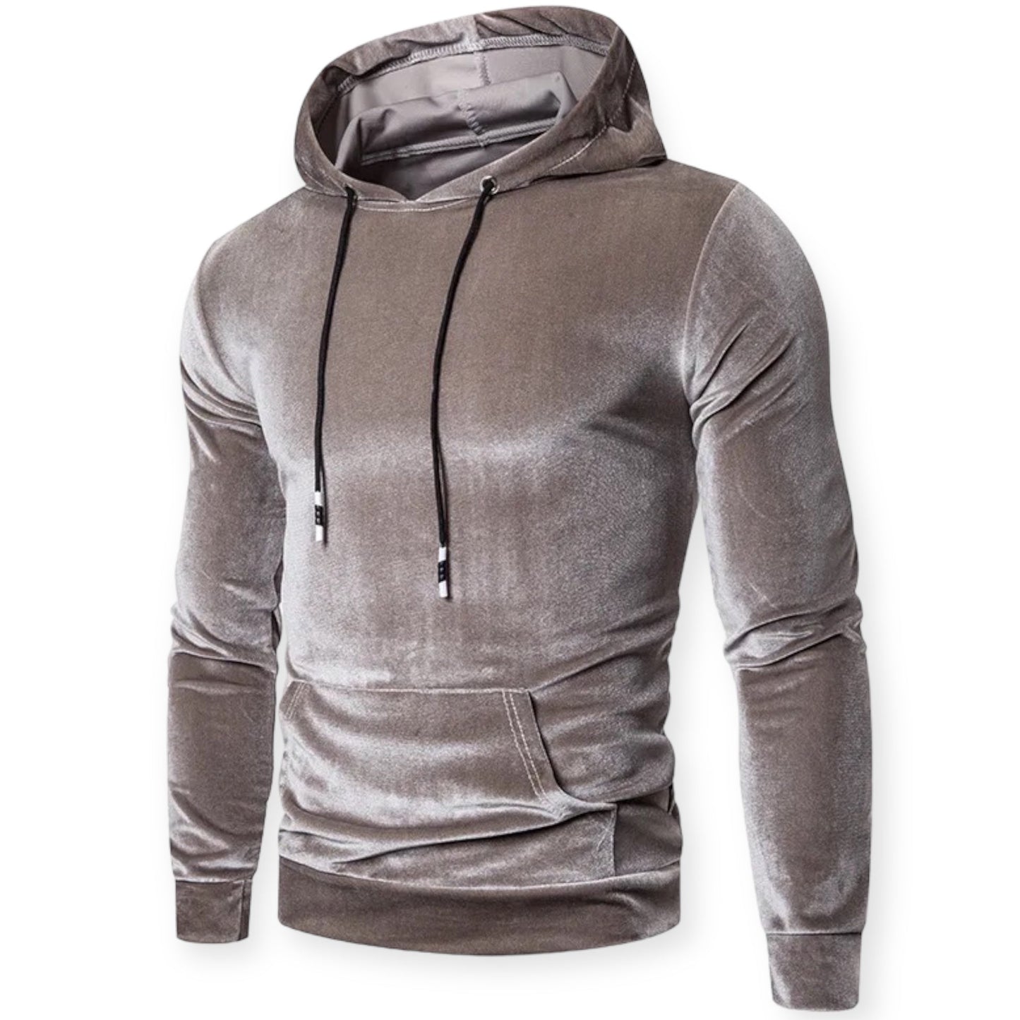 Fitted Hooded Sweatshirt with Drawstring & Pockets