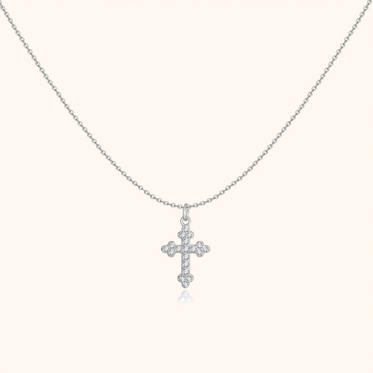 Stylish Necklace with Cross - Clémence-Silver-Nora Luxe