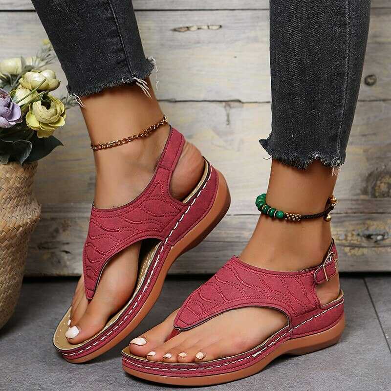 Summer Ladies Sandals - SunStyle-2.5-Red-Nora Luxe