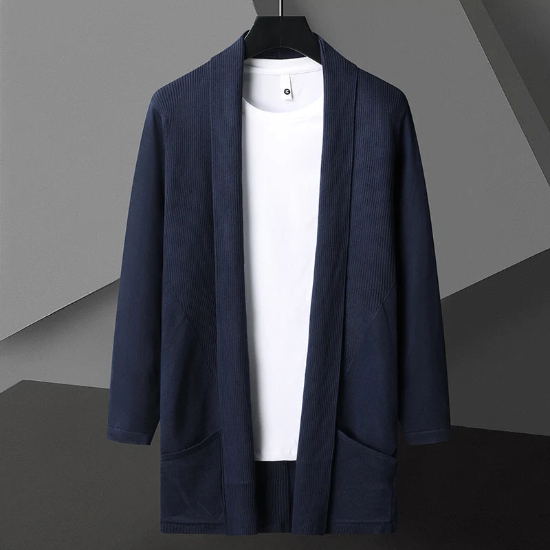 Image of Theo | Men's Long Sleeve Open Front Cardigan