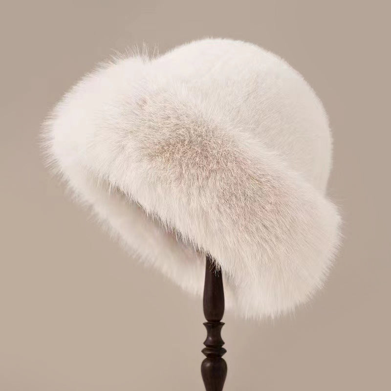 Warm Fitted Fur Beanie Hat