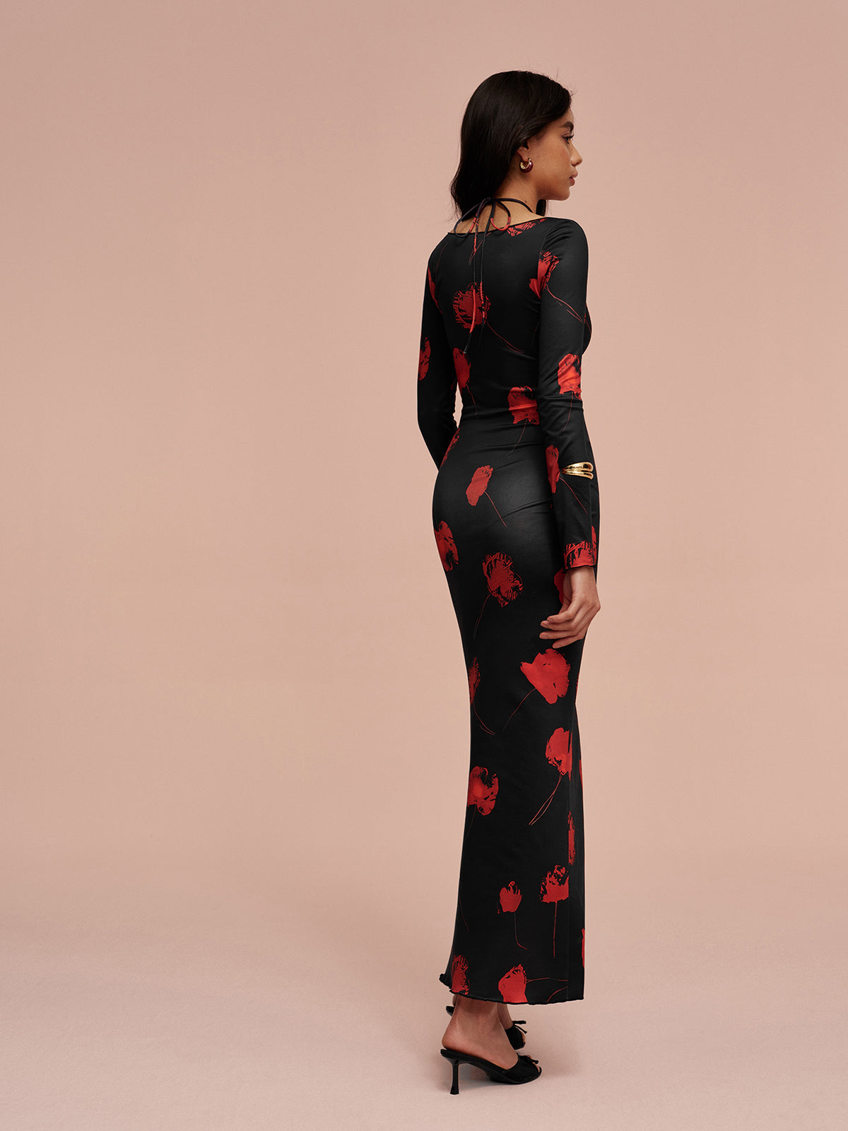Chic V Neck Floral Pattern Dress