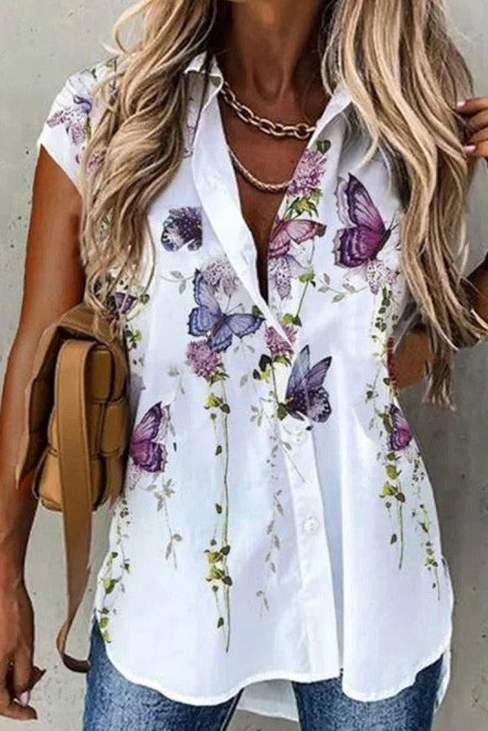 Casual Women's Short Sleeve Butterfly Top - Nocini