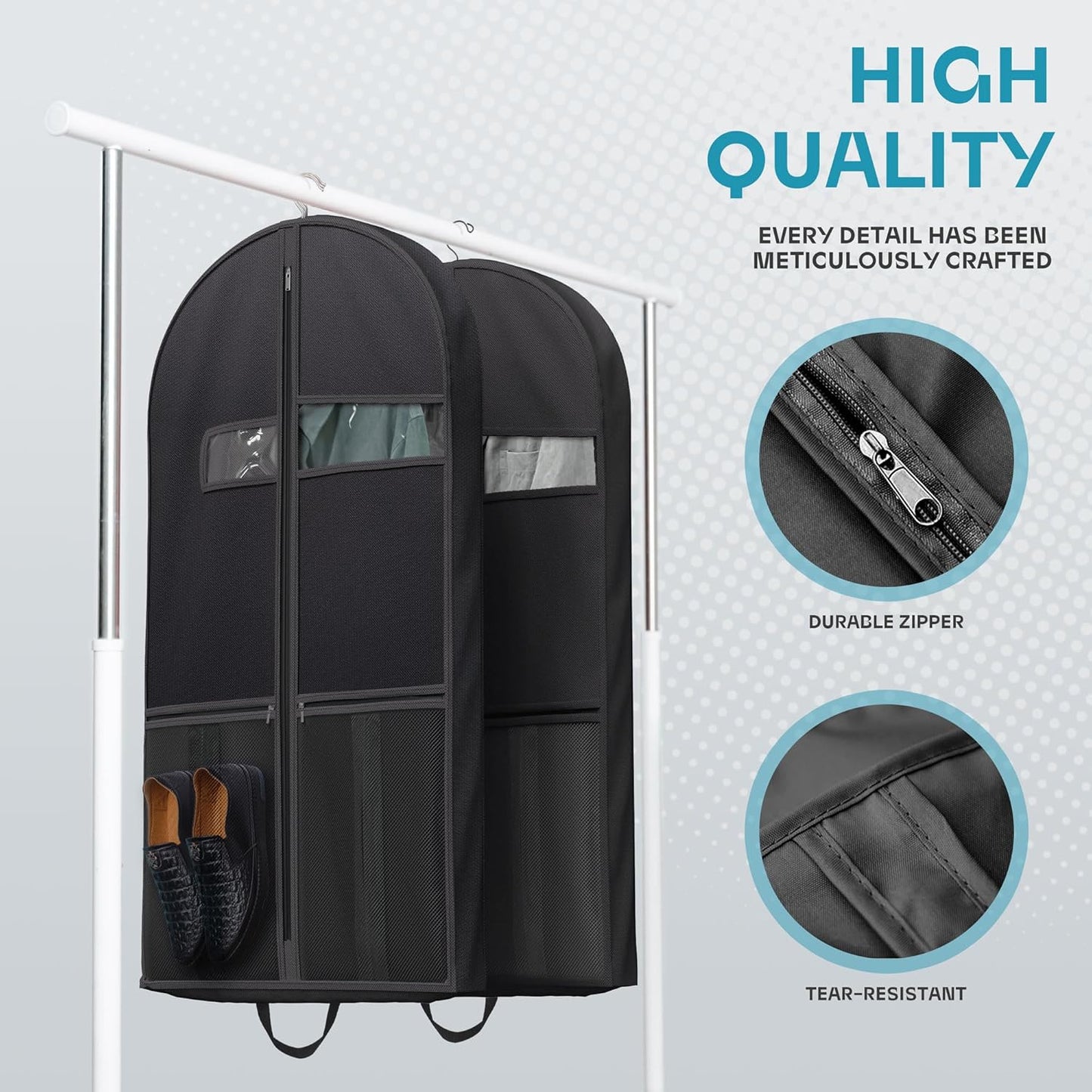 Durable Luggage Clothing Bag with Clear View Pockets